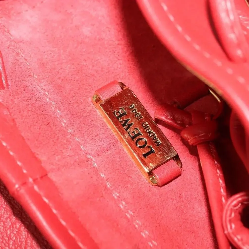 Loewe Leather Backpack Red